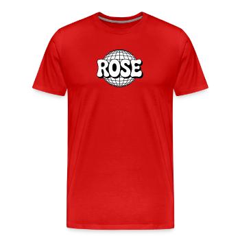 Rose Disco Sphère - T-shirt bio Premium Homme - rouge - Devant - Damien (186cm)