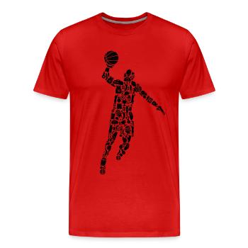 Basketball Symbols Kids Boys Basketball - Men's Premium Organic T-Shirt - red - Front - Damien (186cm)