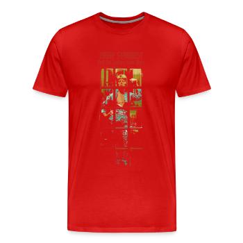David Bowie Ziggy Stardust Album Cover - Men's Premium Organic T-Shirt - red - Front - Damien (186cm)