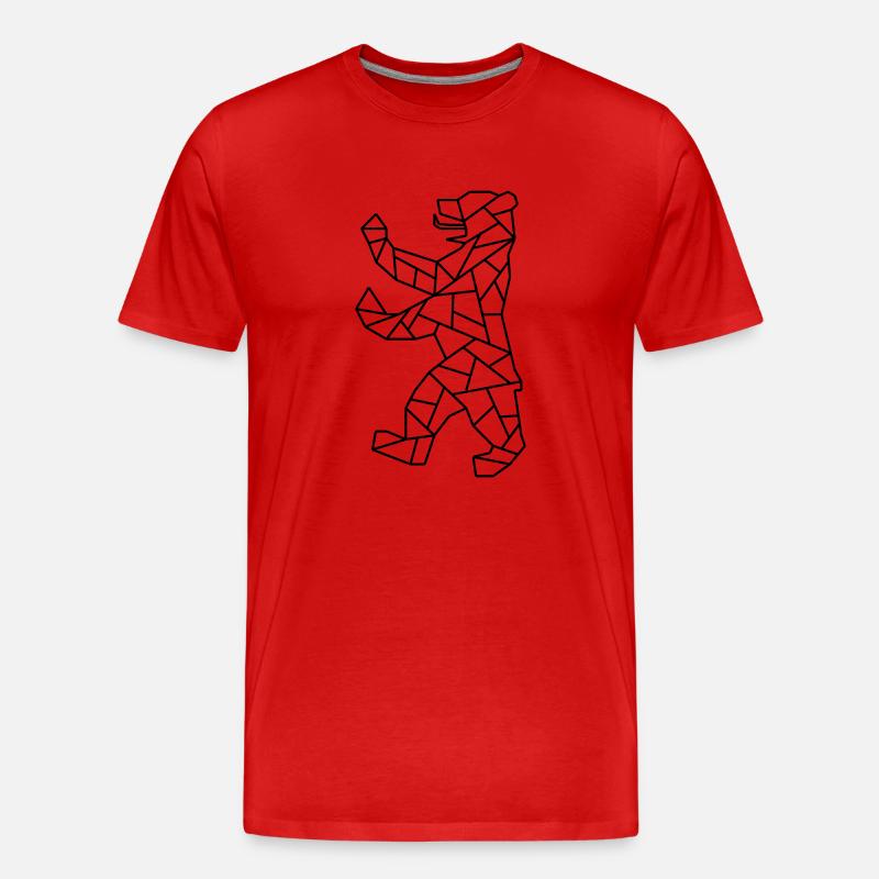 Berliner Bär Origami - Männer Premium Bio T-Shirt - Rot
