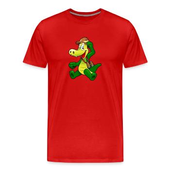 Krokodil - Männer Premium Bio T-Shirt - Rot - Vorne - Damien (186cm)