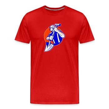 Arbeiter - Männer Premium Bio T-Shirt - Rot - Vorne - Damien (186cm)