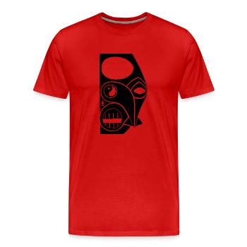 Maske Totem Druide Zauberer Zeremonie Yin Yang - Männer Premium Bio T-Shirt - Rot - Vorne - Damien (186cm)