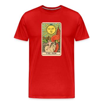 Die Moon Card - Männer Premium Bio T-Shirt - Rot - Vorne - Damien (186cm)