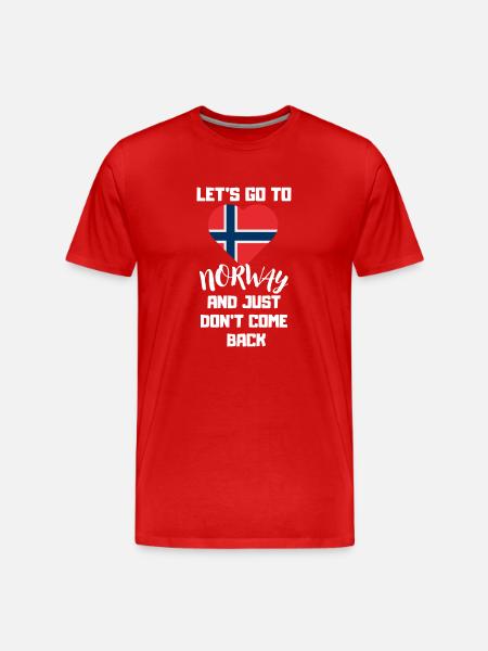 Norsk hjerte Norsk flag Sjovt Norge - Herre Premium T-shirt økologisk - rød