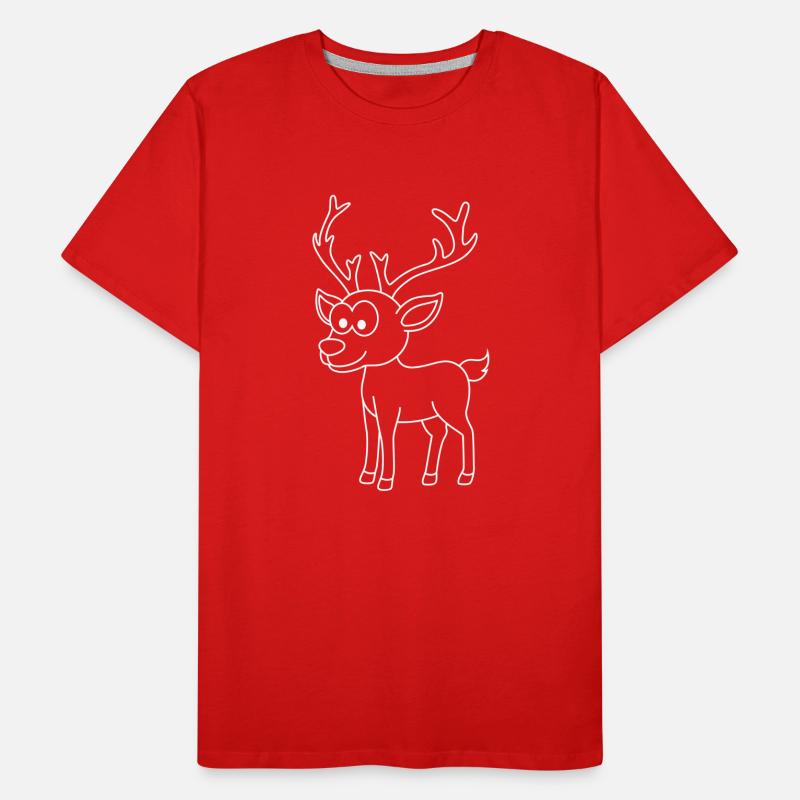 Hirsch Comic Tier Männer Premium Bio T-Shirt
