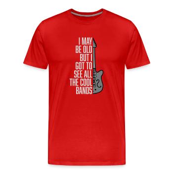 Je suis peut-être vieux - T-shirt bio Premium Homme - rouge - Devant - Damien (186cm)