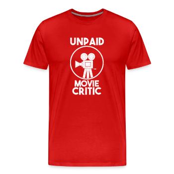 Unpaid Movie Critic Cinema Fan - Men's Premium Organic T-Shirt - red - Front - Damien (186cm)