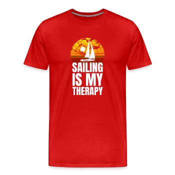 Sailing Is My Therapy Segeln - Men's Premium Organic T-Shirt - red - Front - Damien (186cm)