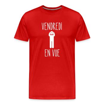 vendredi en vue - T-shirt bio Premium Homme - rouge - Devant - Damien (186cm)