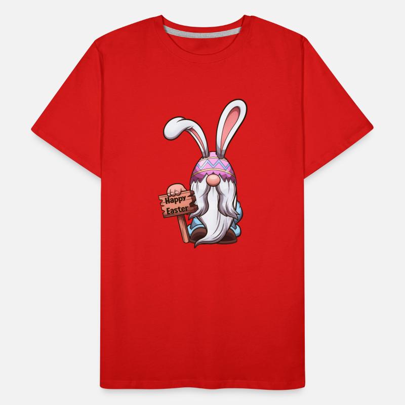 Easter Gnome With Easter Egg Hat With Rabbit Ears Men's Premium Organic T-Shirt