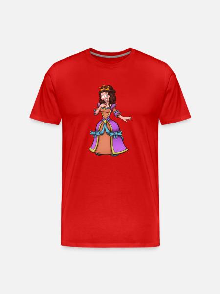 Cartoon-Prinzessin - Männer Premium Bio T-Shirt - Rot