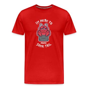 Funny I'm Here To Pinch Some Tail Kawaii Cajun - Men's Premium Organic T-Shirt - red - Front - Damien (186cm)