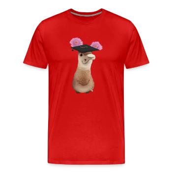 Certificat de fin d’études en alpaga - T-shirt bio Premium Homme - rouge - Devant - Damien (186cm)