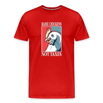 Libertarien élever des poulets pas des taxes Ranch - T-shirt bio Premium Homme - rouge - Devant - Damien (186cm)
