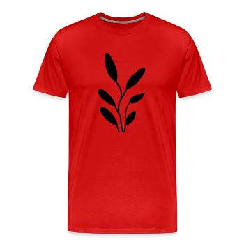 Blume mit Stiel - Männer Premium Bio T-Shirt - Rot - Vorne - Damien (186cm)