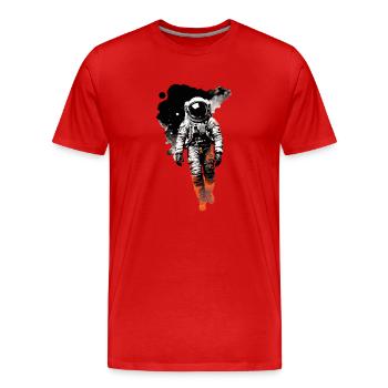Astronaut - Männer Premium Bio T-Shirt - Rot - Vorne - Damien (186cm)