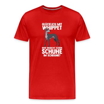 Hund Whippet - Männer Premium Bio T-Shirt - Rot - Vorne - Damien (186cm)