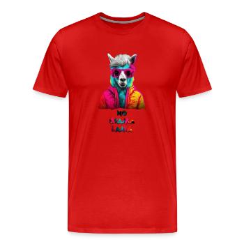 Pas de drame lama / votre alpaga - T-shirt bio Premium Homme - rouge - Devant - Damien (186cm)