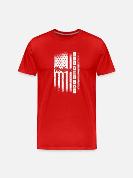 Gift for Mahjong Fans - Men's Premium Organic T-Shirt - red