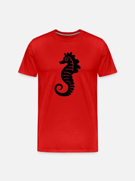 Seepferdchen - Männer Premium Bio T-Shirt - Rot