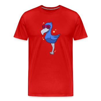 Oiseau à bec-en-sabot Ornithologue Forêt I Cadeau - T-shirt bio Premium Homme - rouge - Devant - Damien (186cm)