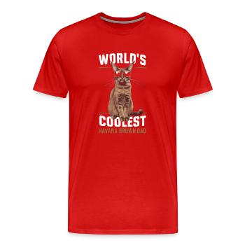 Katze Havanna Braun Geschenk - Männer Premium Bio T-Shirt - Rot - Vorne - Damien (186cm)