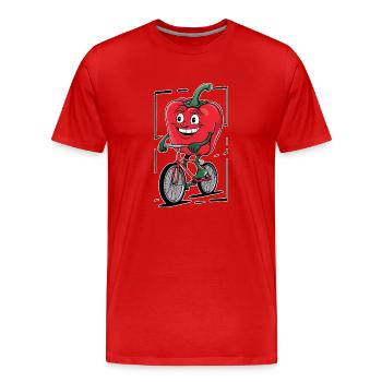 Paprika Geschenk - Männer Premium Bio T-Shirt - Rot - Vorne - Damien (186cm)