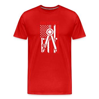architecte - T-shirt bio Premium Homme - rouge - Devant - Damien (186cm)