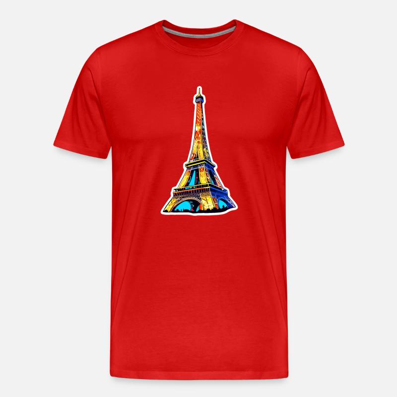Eiffelturm #20 - Männer Premium Bio T-Shirt - Rot