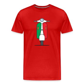 Wunderschönes Italienischer Roller Design - Männer Premium Bio T-Shirt - Rot - Vorne - Damien (186cm)