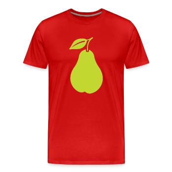 Poire - T-shirt bio Premium Homme - rouge - Devant - Damien (186cm)