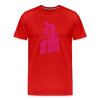 no pace no race - Men's Premium Organic T-Shirt - red - Front - Damien (186cm)