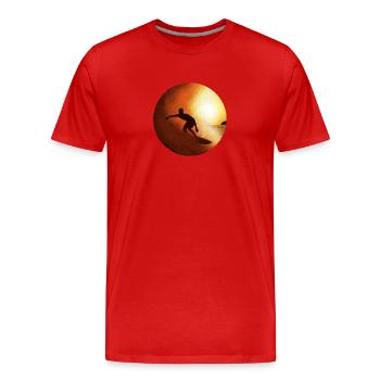 Surf sur les vagues - T-shirt bio Premium Homme - rouge - Devant - Damien (186cm)
