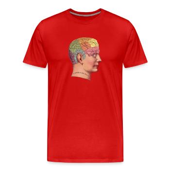 Vintage Psychologie - T-shirt bio Premium Homme - rouge - Devant - Damien (186cm)