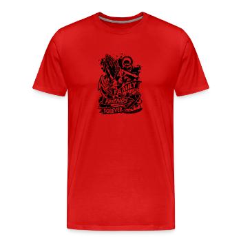 Family Friends Forever 666 - Männer Premium Bio T-Shirt - Rot - Vorne - Damien (186cm)