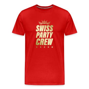 Swiss Party Crew Gold Suisse - T-shirt bio Premium Homme - rouge - Devant - Damien (186cm)