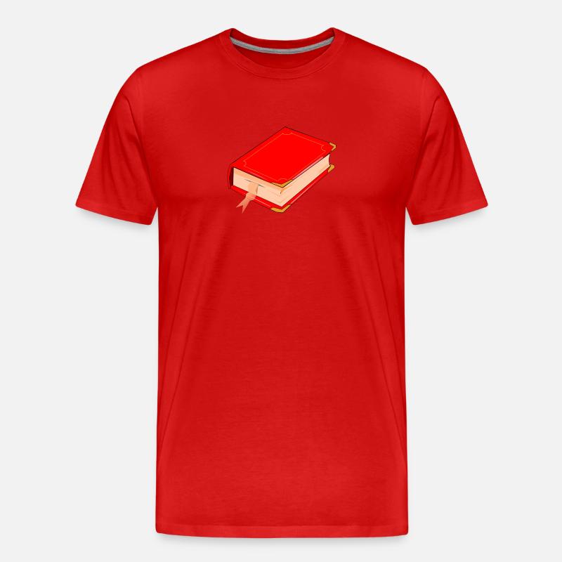 Buch - Männer Premium Bio T-Shirt - Rot