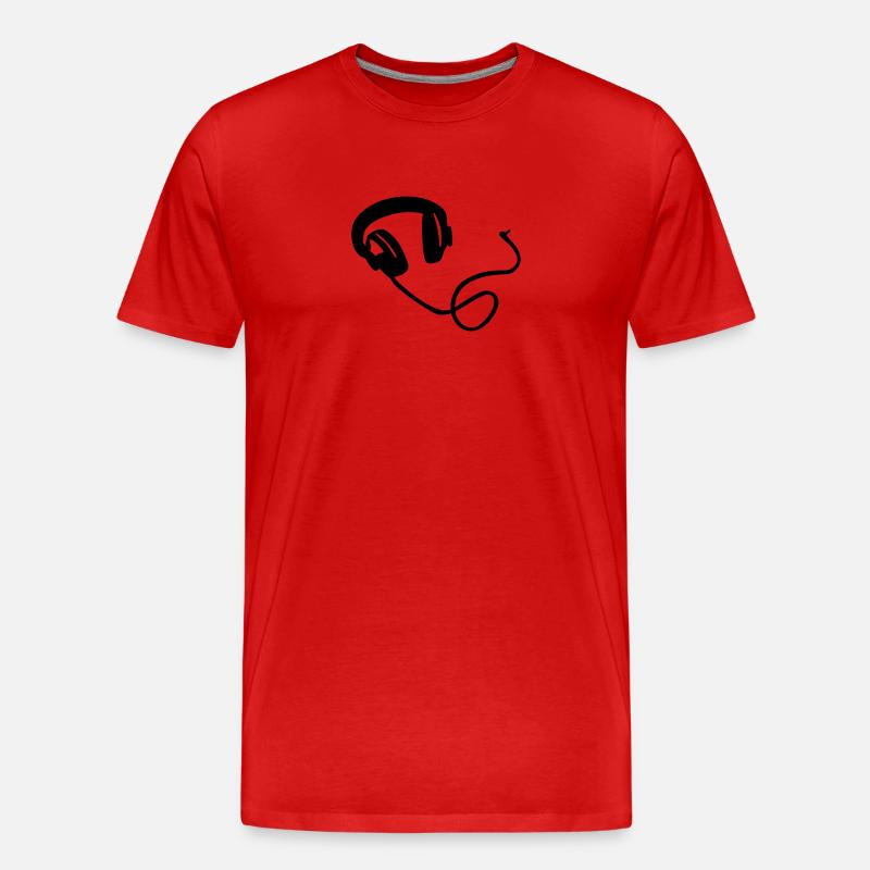 Kopfhörer - Männer Premium Bio T-Shirt - Rot