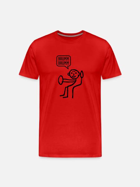 Strichmännchen brumm - Männer Premium Bio T-Shirt - Rot