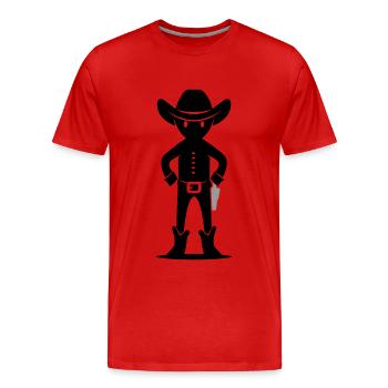 Western de cow-boy - T-shirt bio Premium Homme - rouge - Devant - Damien (186cm)