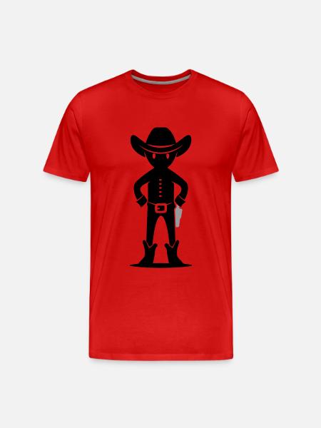 Cowboy Western - Männer Premium Bio T-Shirt - Rot