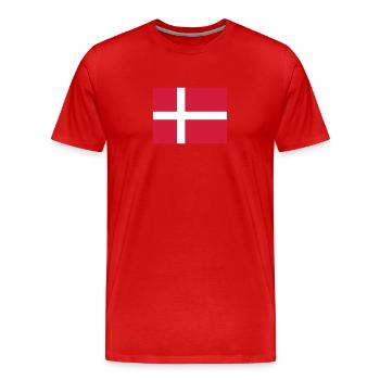 Drapeau national du Danemark - T-shirt bio Premium Homme - rouge - Devant - Damien (186cm)