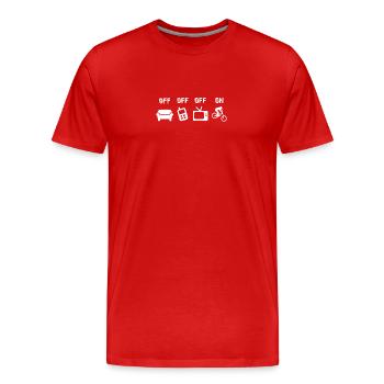 Biker MTB Freeride Bike Mountain Bike Gift - Men's Premium Organic T-Shirt - red - Front - Damien (186cm)