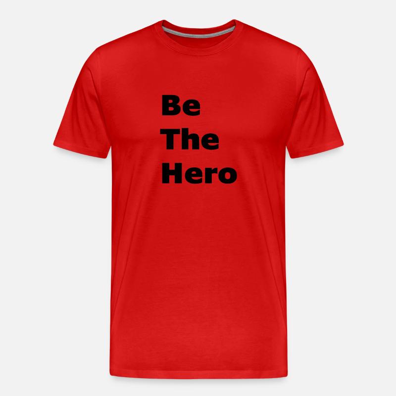 Sei der Held - Männer Premium Bio T-Shirt - Rot