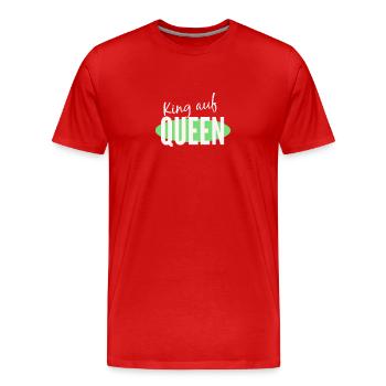 King on Queen - Homme partenaire - T-shirt bio Premium Homme - rouge - Devant - Damien (186cm)