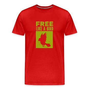 Birds - Flying - Nature Conservation Animal Lover - Zoo - Men's Premium Organic T-Shirt - red - Front - Damien (186cm)