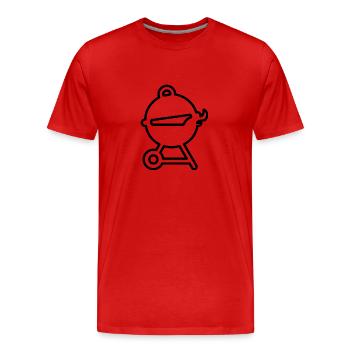 Grill as a contour - Men's Premium Organic T-Shirt - red - Front - Damien (186cm)