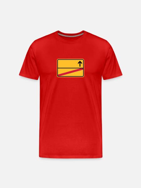 Ortsschild - Männer Premium Bio T-Shirt - Rot