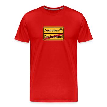 Australien - Männer Premium Bio T-Shirt - Rot - Vorne - Damien (186cm)
